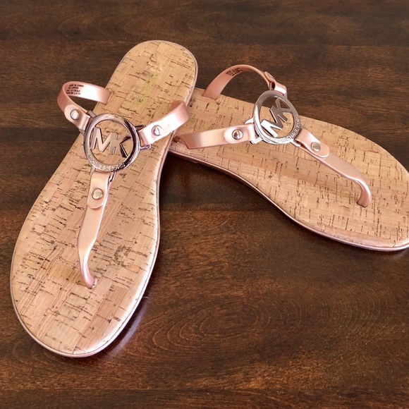 michael kors rose gold sandals